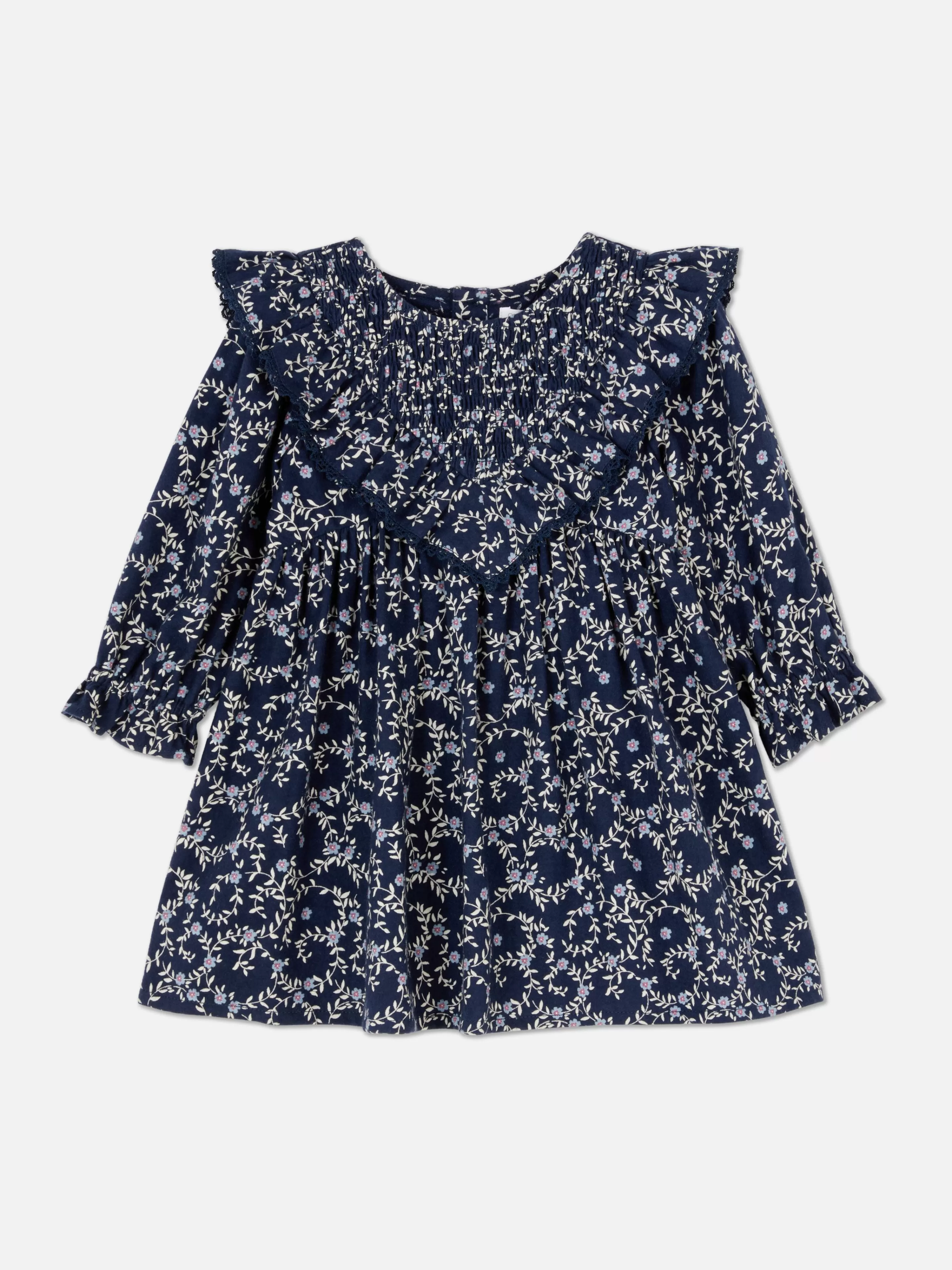 Vestidos E Saias*Primark Vestido Folho Padrão Floral Azul-marinho