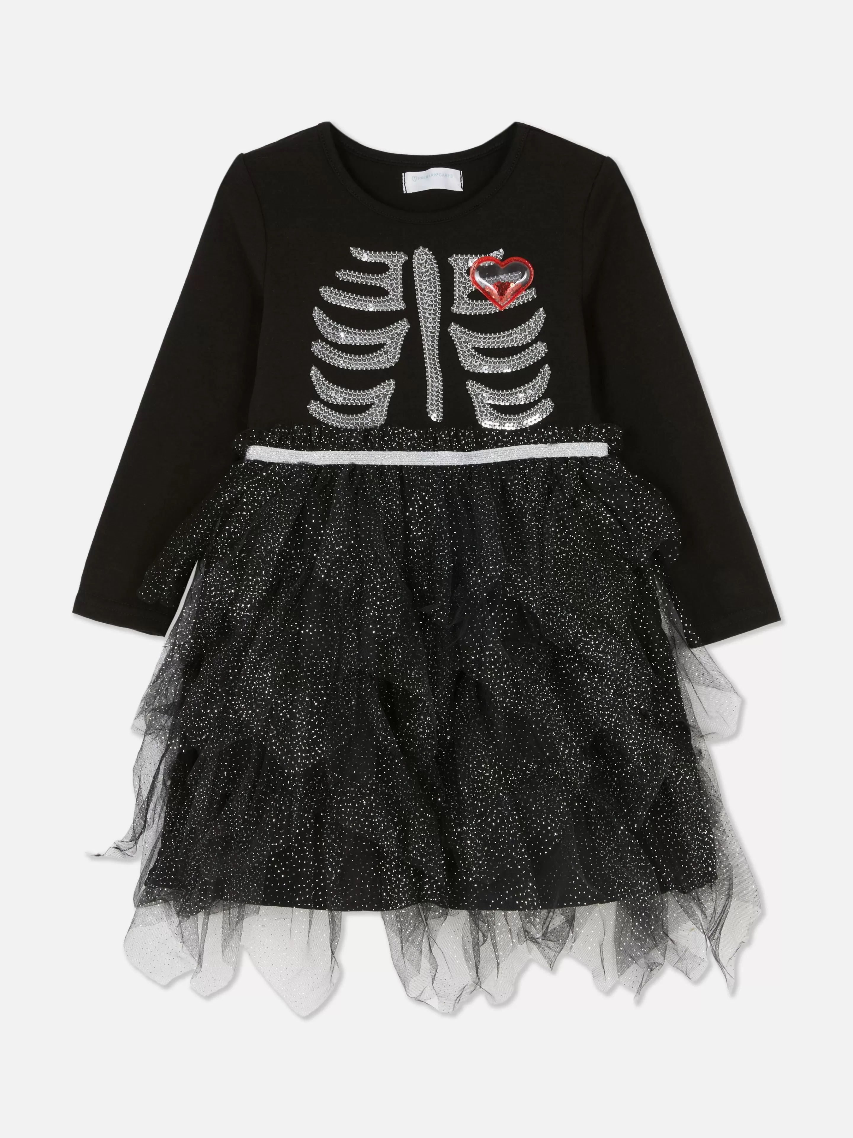 Vestidos*Primark Vestido Tutu Halloween Esqueleto Preto